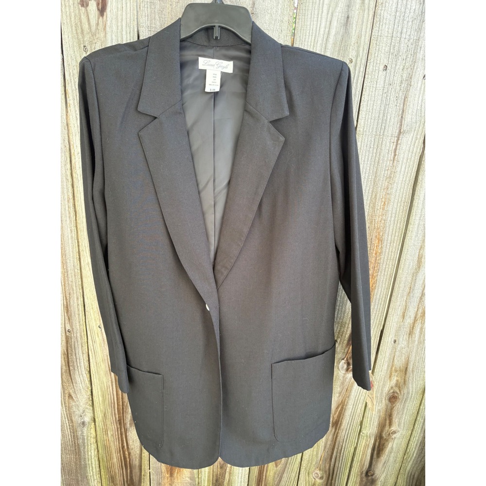 VTG Laura Gayle Women Black Single Button Washable Blazer Jacket Size 18 NWT USA